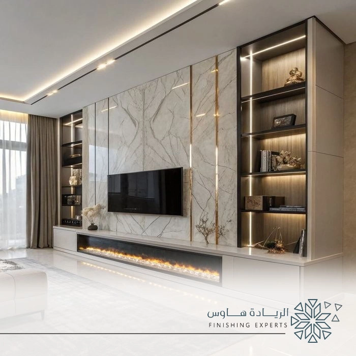 مكتبة شاشة مع ارفف بالرياض