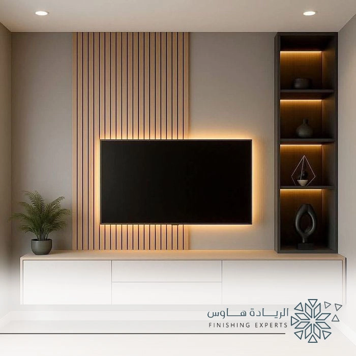 معلم ديكور خشب للتلفزيون في الرياض