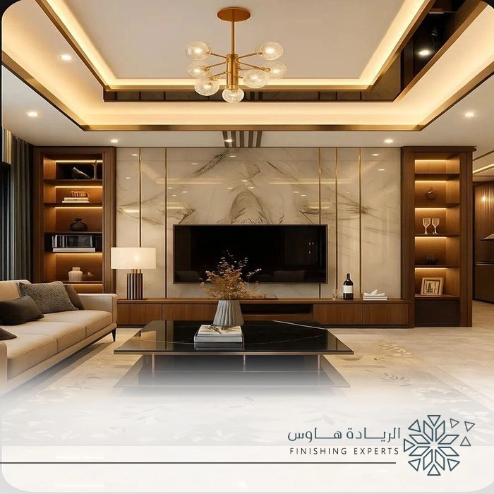 دمج مكتبة التلفزيون مع بديل الرخام في الرياض