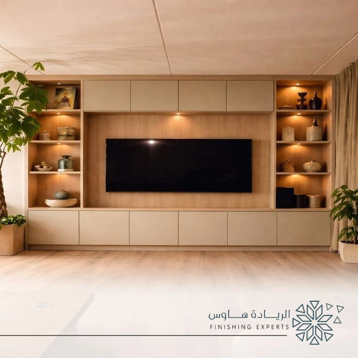 مكتبة شاشة مع ارفف بالرياض