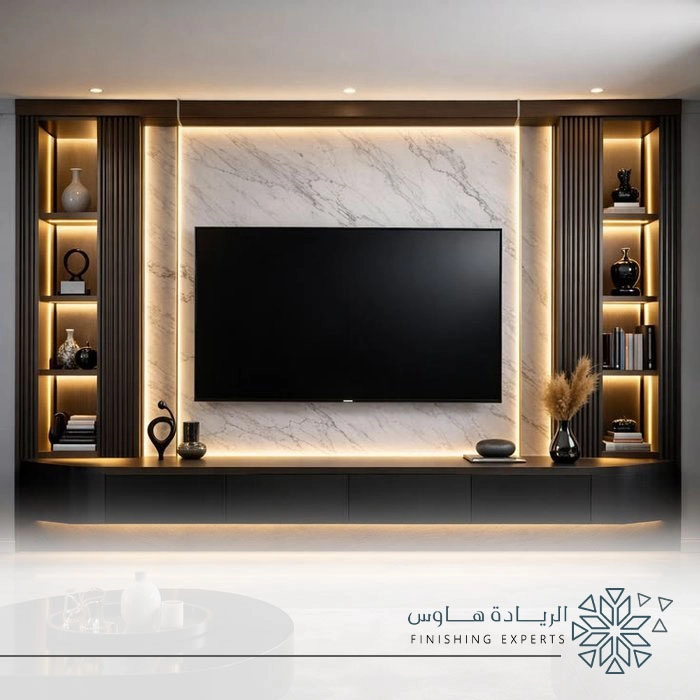 ديكور مكتبة تلفزيون في الرياض