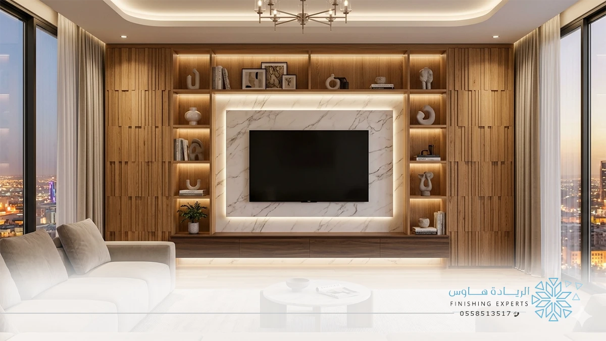 تركيب مكتبات تلفزيون خشب الرياض